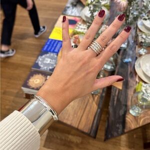 Silver AGMES Cliff Cuff Bracelet